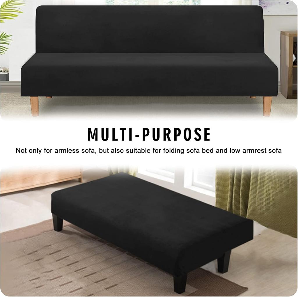 Velvet Stretch Foldable Sofa Bed Cover Futon Covers Elastic Slipcover Furniture Protector