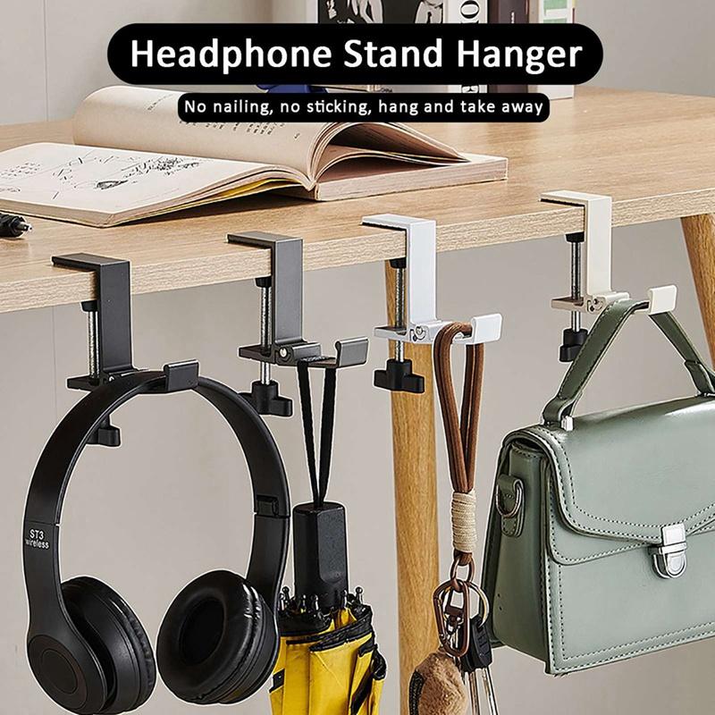 2pcs Punching-Free Folding Desktop Hook Adjustable Hanger