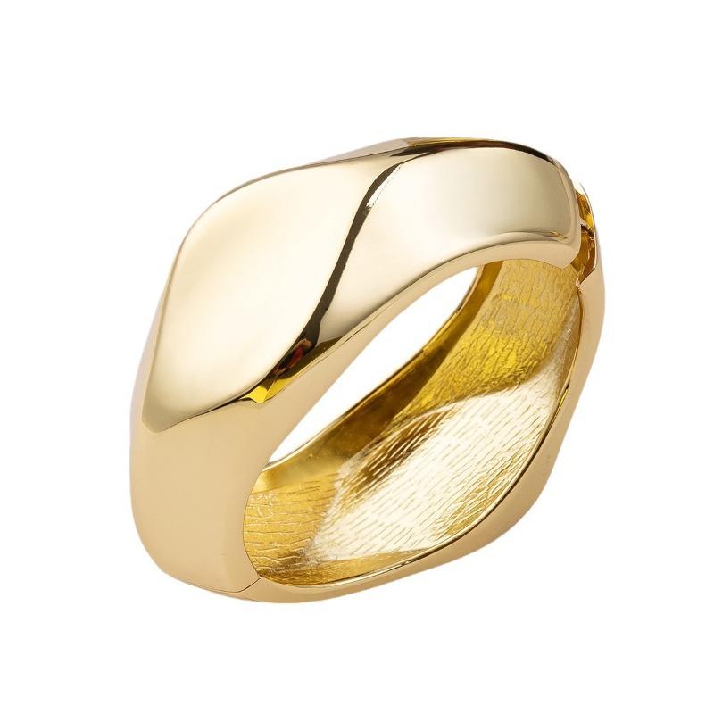 Exaggerated jewelry simple irregular glossy bracelet personalized alloy round wide version open bracelet women