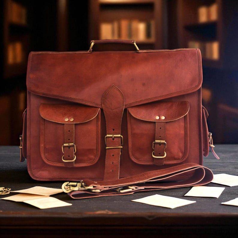 

Кожаная сумка-сатчел через плечо, сумка-мессенджер, мужская сумка кросс-боди, кожаная сумка ручной работы для офиса 15 x 11 x4 in