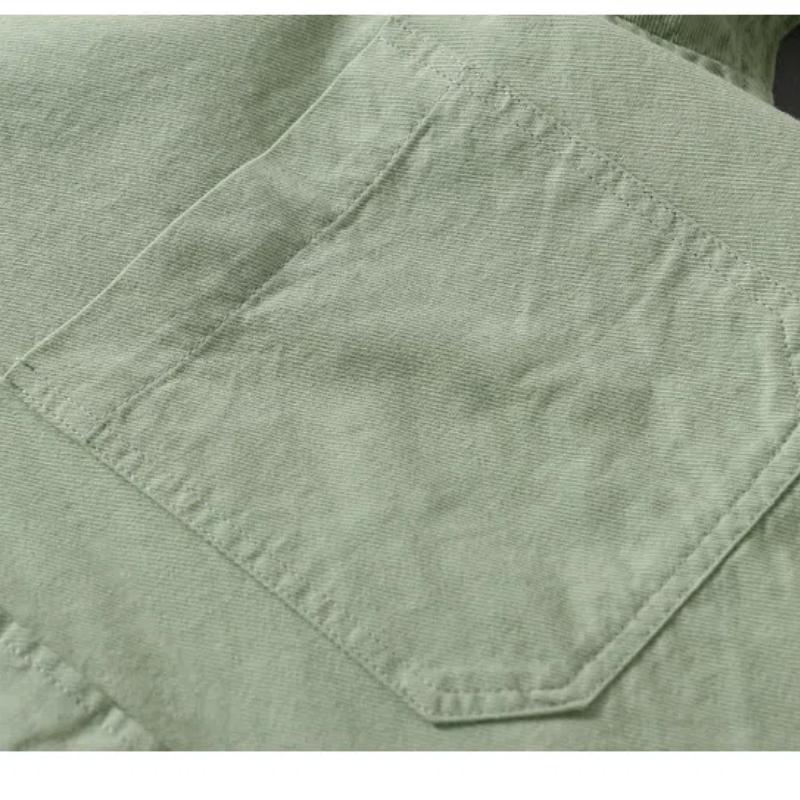 Spring and Summer Long Sleeve Mens Shirts Korean Version Solid Color Slim Shirts Comfort Pure Cotton Turn Down Collar Solid Color Casual Tops
