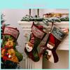 Cartoon Santa Snowman Reindeer Christmas Stockings Festive Plush Fabric Gifts For Kids