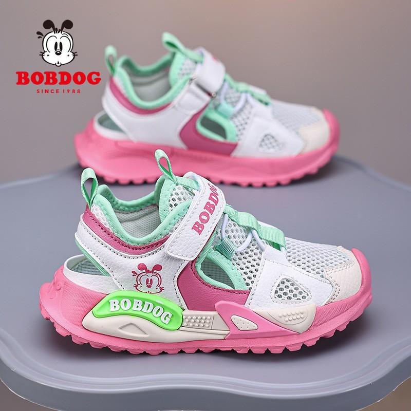 Bobdog Girls  sandals 2026 New Breathable Mesh Little Hollow Out Single Children s Sports Running Shoes 28