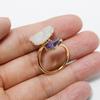 Verstellbare Kristallcluster Fingerringe Turmalinringe Handgefertigt Verstellbare Offene Ringe Accessoire für Frauen und Mädchen