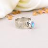 925 Sterling Silver Rainbow Moonstone Gemstone Oval Shape Textured Band Ring For Women