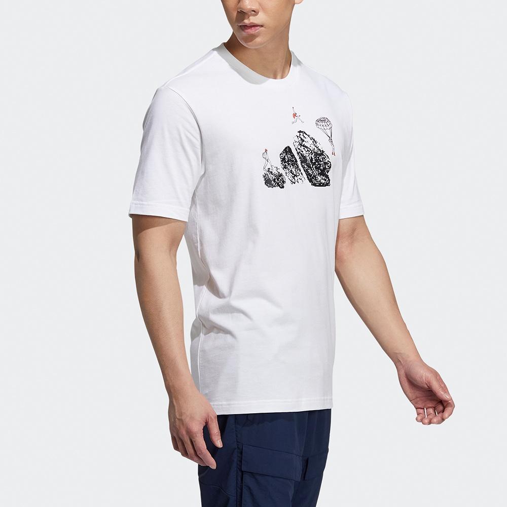 adidas Jump Gfx Ss T Cartoon Pattern Printing Sports Short Sleeve White Men's H20793