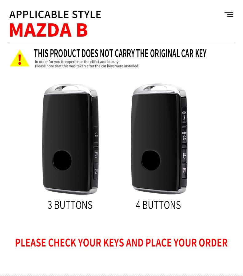 Zinc Alloy Car Key Case Cover Protective Shell Fob For Mazda 3 Alexa CX4 CX5 CX-5 CX8 CX-30 CX30 2019 2020 Remote Key Protector