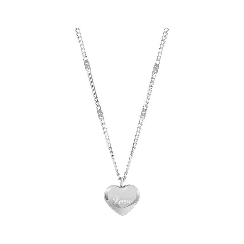 Versatile Titanium Steel Heart Necklace for Women - Luxury Non-fading Stainless Steel Clavicle Chain