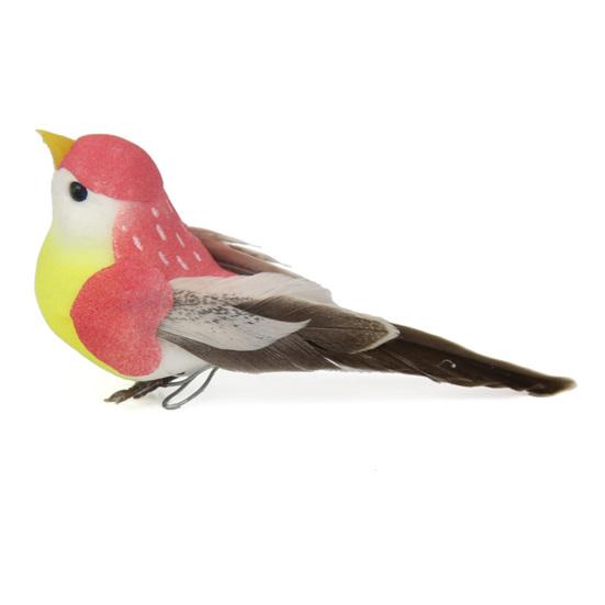 Bird Statue Life-like Home Prop Brightly Colored Adorable Xmas Bonsai Feathered Figurine for Courtyard
