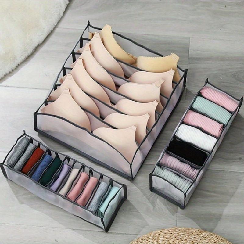 

Складной ящик для хранения, серый полиэстер, пыленепроницаемый набор контейнеров для хранения носков, хранения нижнего белья, украшения для шкафа M серый