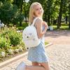 Cartoon Cute Seal Backpack Solid Color Simple Fluffy Seal Schoolbag Versatile Lightweight Shoulder Bag Women Girl Accessories