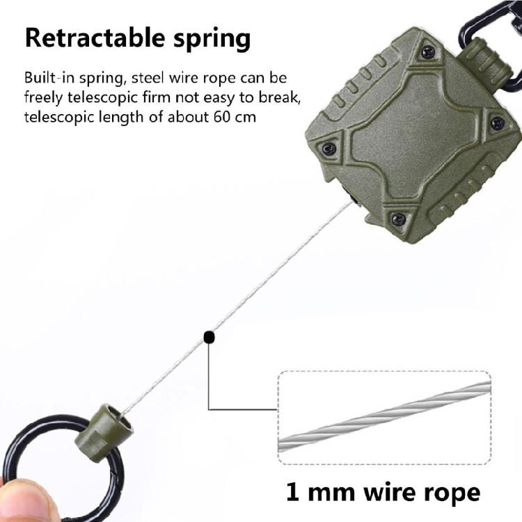 Retractable Key Chain Key Holder Reel with Carabiner 23'' Steel Retractable Cord