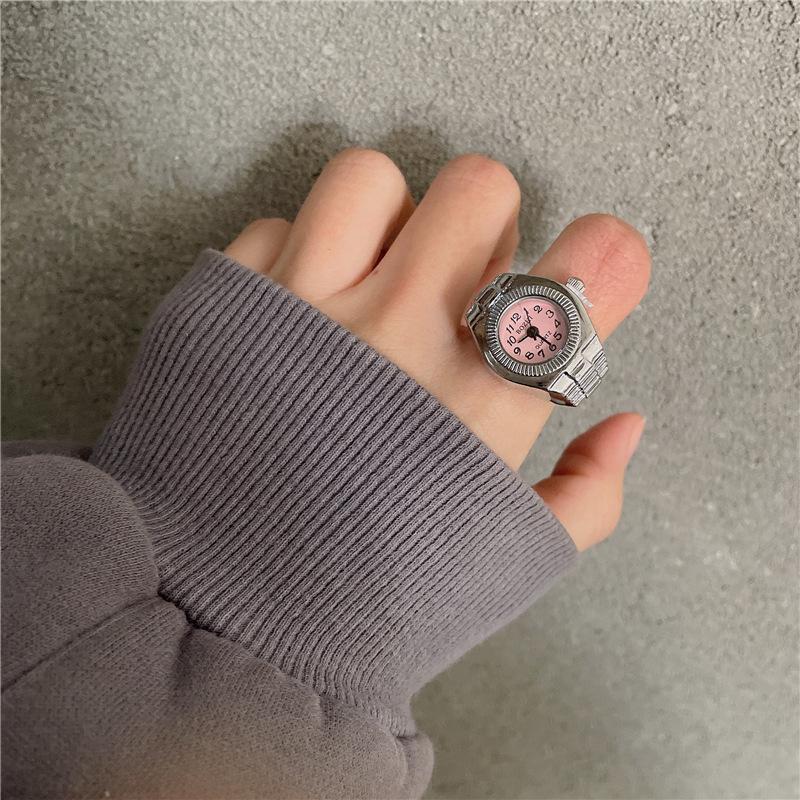 Korean Style Retro Hipster Watch Ring - Trendy Men's Hand Jewelry Accessory