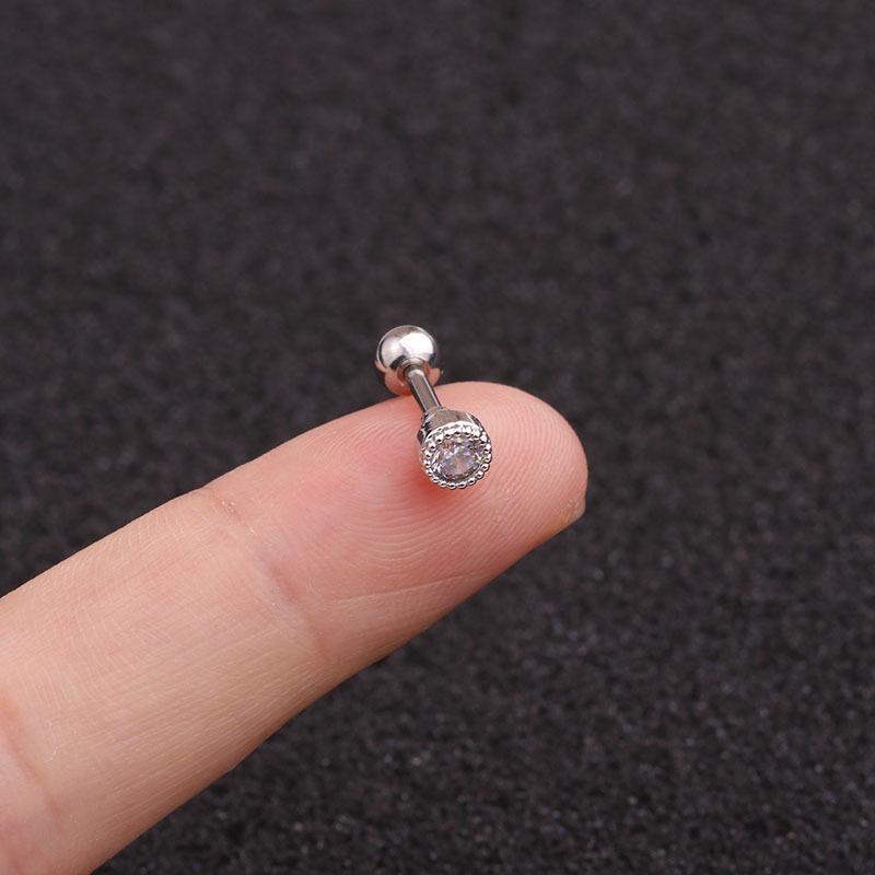 Crystal Flower Tragus Piercing Earring Flat 16G Cross Cartilage Piercing Stud Helix Jewelry Conch Rook Lobe Earring Labret Stud