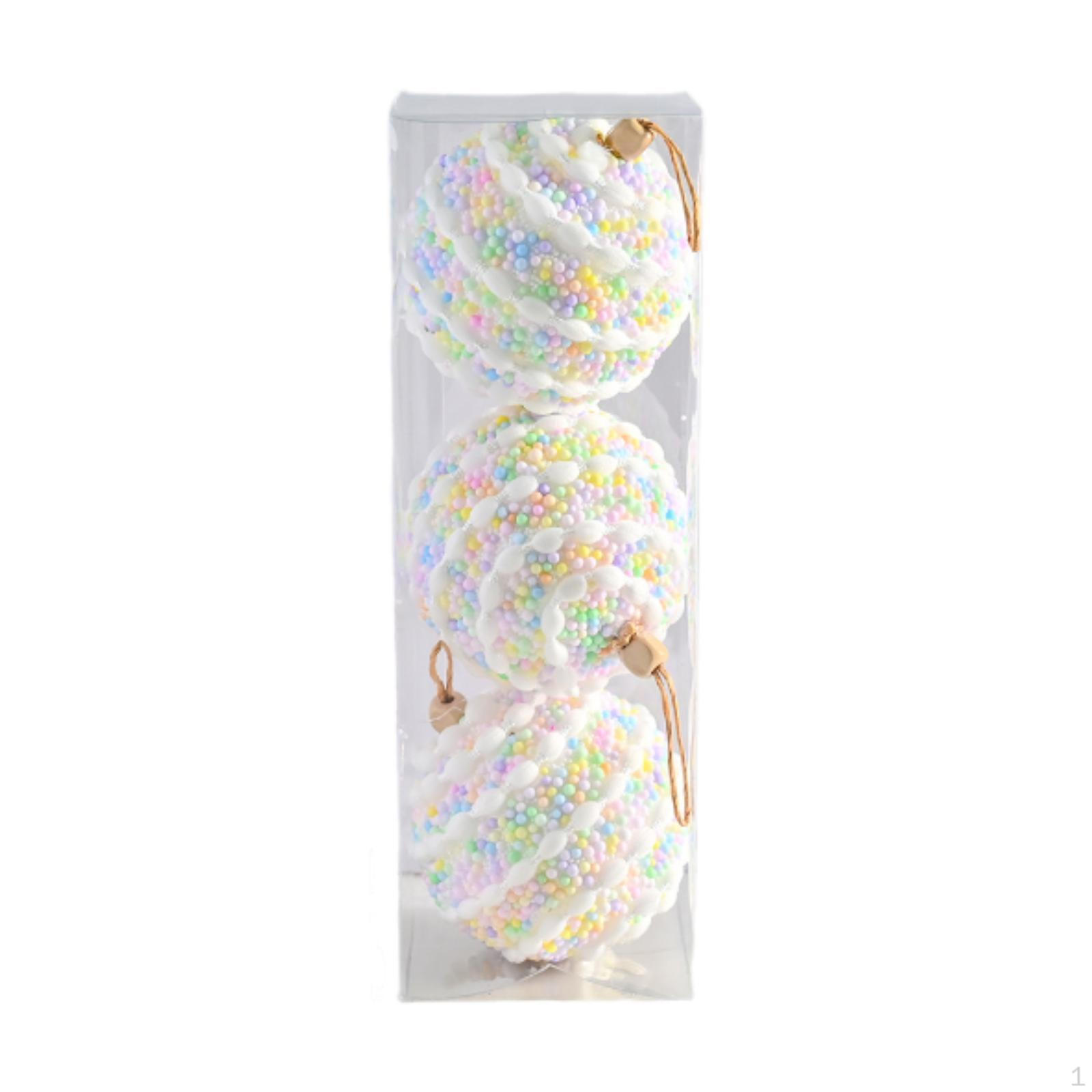 

3 Pack of Christmas Tree Balls with Hanging Strings for Festive Events Style F