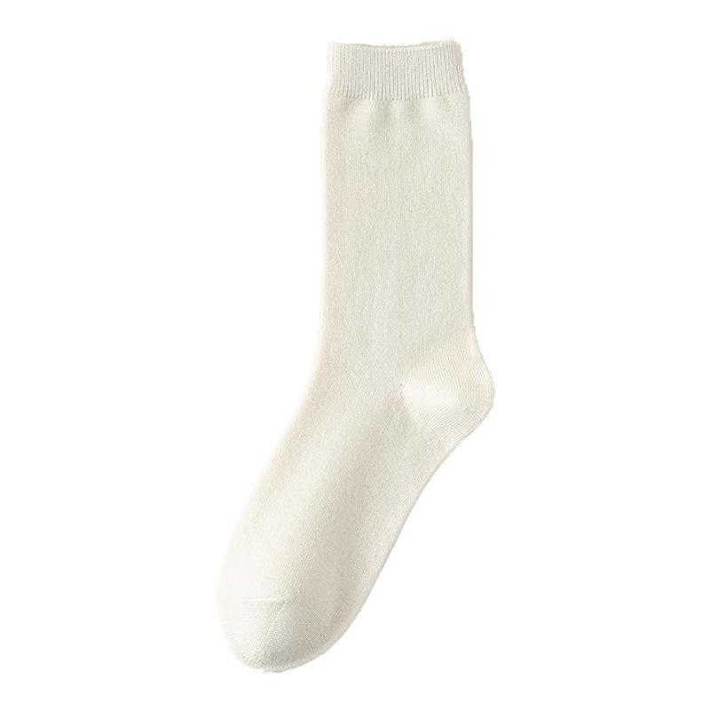 Wool and Silk Socks for Women in Autumn, Light and Warm Mid-calf Socks, Antibacterial and Deodorizing Long Calf Pile Socks
