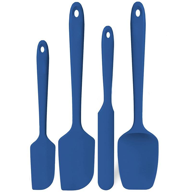 Set spatule silicon 4 piese Rezistent la căldură Spatulă pentru cremă de tort, gem, unt Antiaderent Flexibil Ustensile de copt, gătit, bucătărie