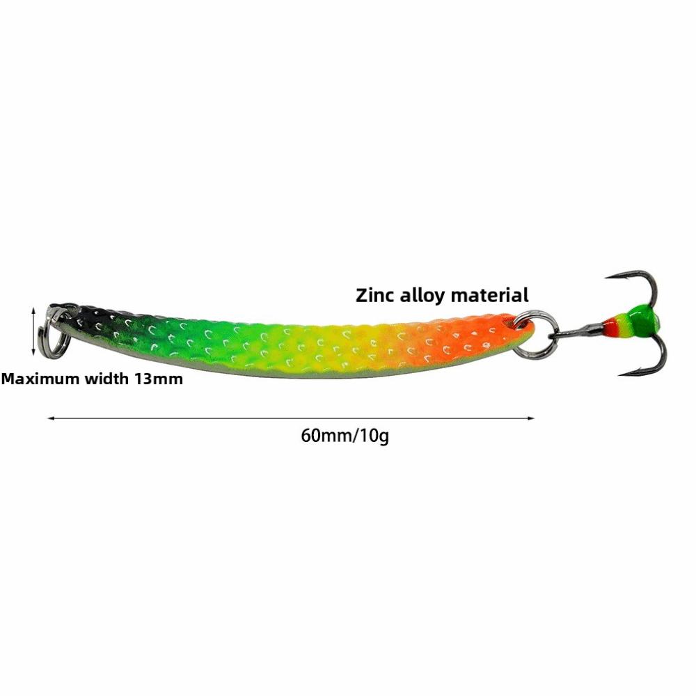 1/5pcs 10g Weight Ice Fishing Lure Metal Material Hard Bait Micro Object Bait Spoon Shape Micro Size Fishing Gear Lures