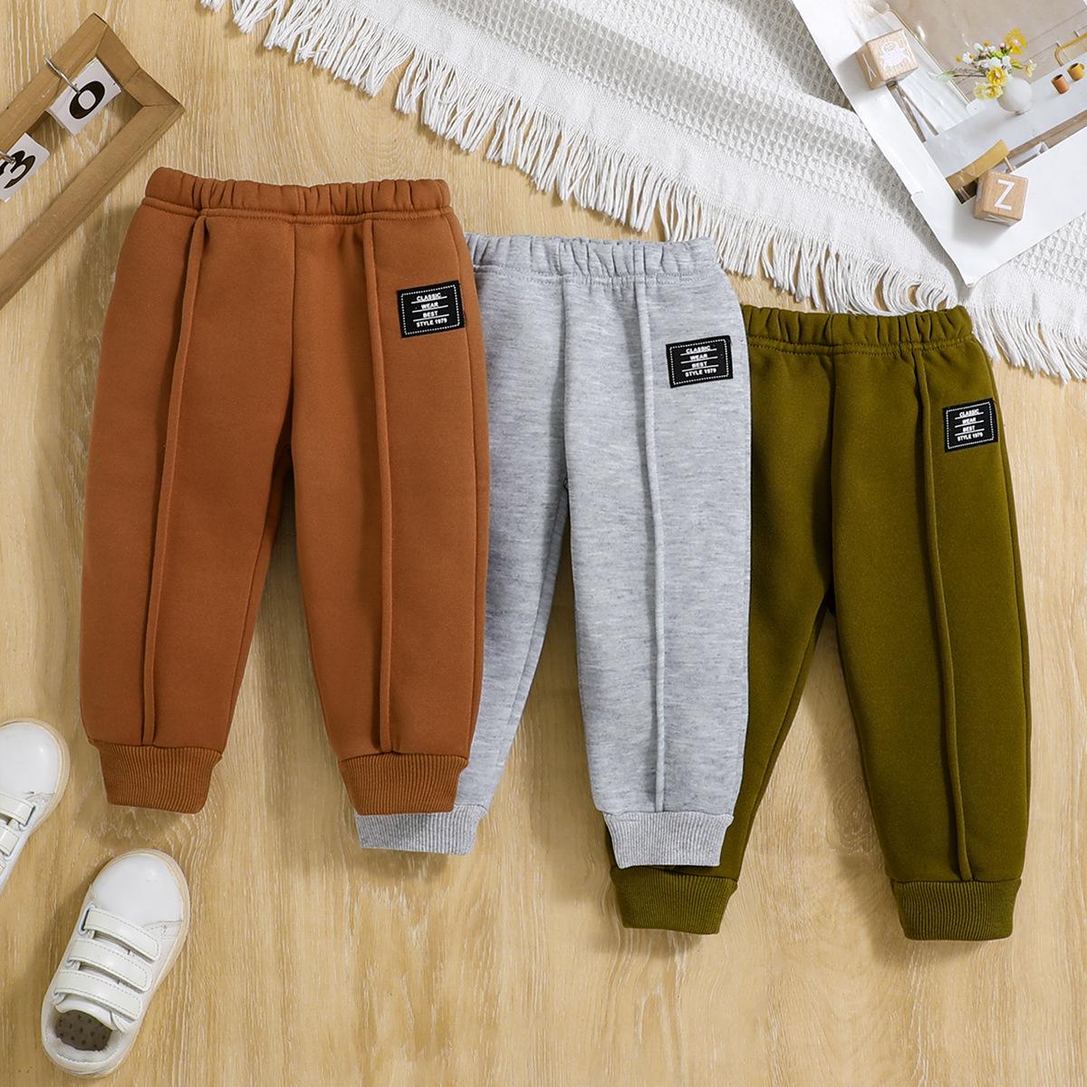 

European & American Thickened Sweatshirt and Long Pant Three-Piece Set 2025 3 Years кавовий/зелений