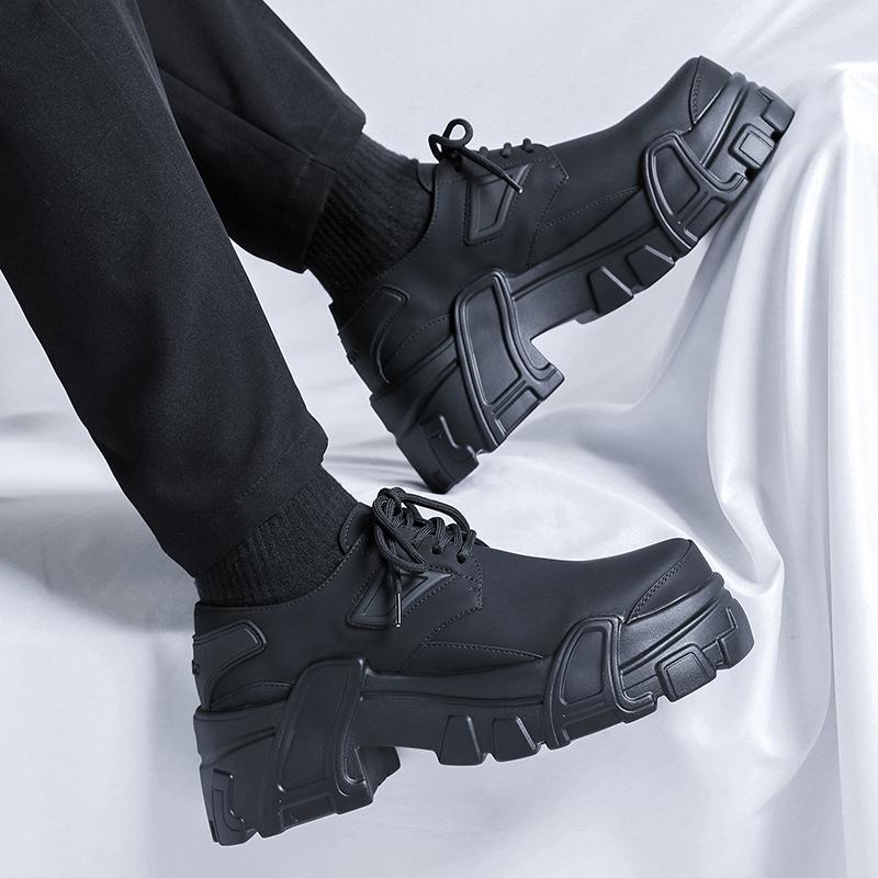 Fashion Round toe men's shoes Minimalist trendy and versatile style high-quality  Outdoor party Daily walking thick soled men's shoes