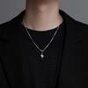 Zinc Zinc Alloy Men Necklace Double Ring Shape Cross Pendant Cross Starlight Necklaces  Party Gift