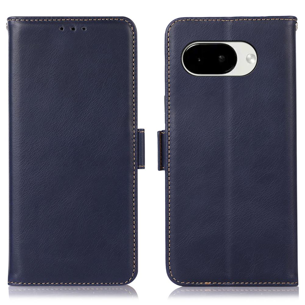 For Google Pixel 10a Case RFID Blocking Genuine Cow Leather Wallet Phone Cover
