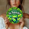 St. Patrick's Day Shamrock Iron Tin Sign Wall Art Round Metal Decor Home Bar Cafe