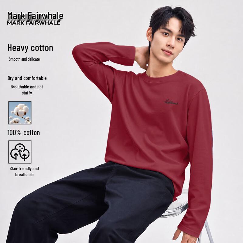 MARK FAIRWHALE Men's Heavyweight Cotton Long Sleeve T-Shirt