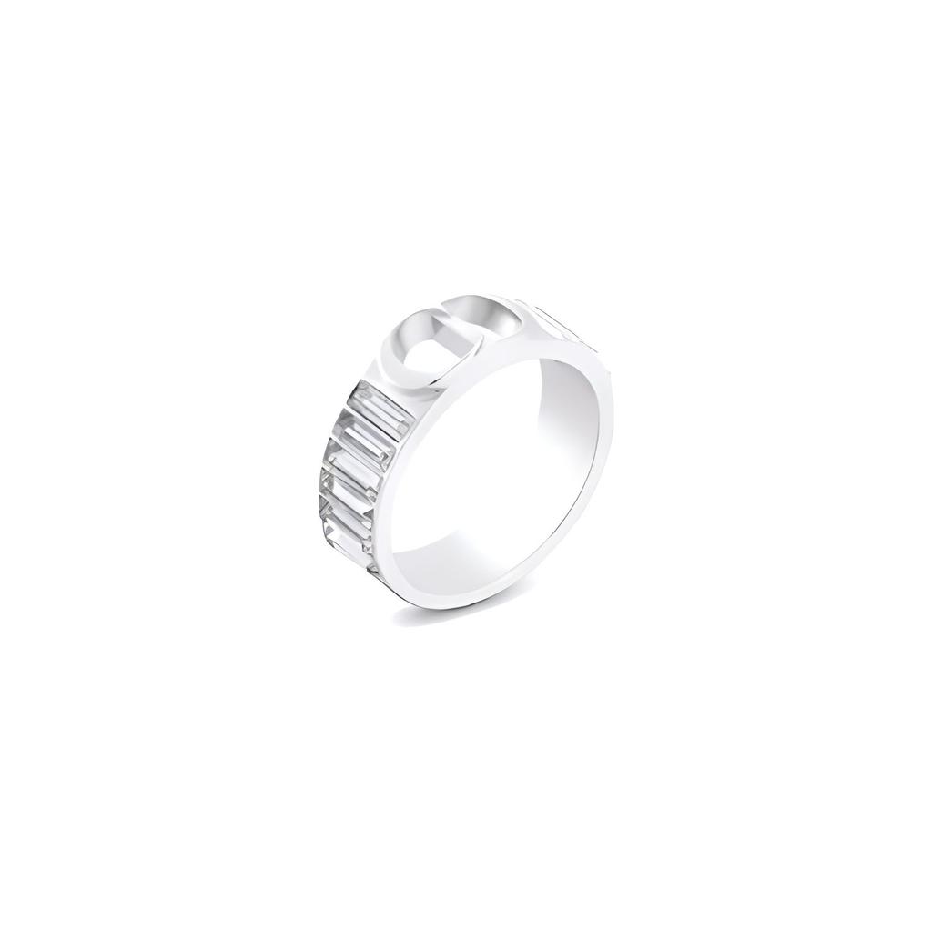 Dior Cd Icon Logo Brass Ring Men Rings Silver R1556HOMMT-D001