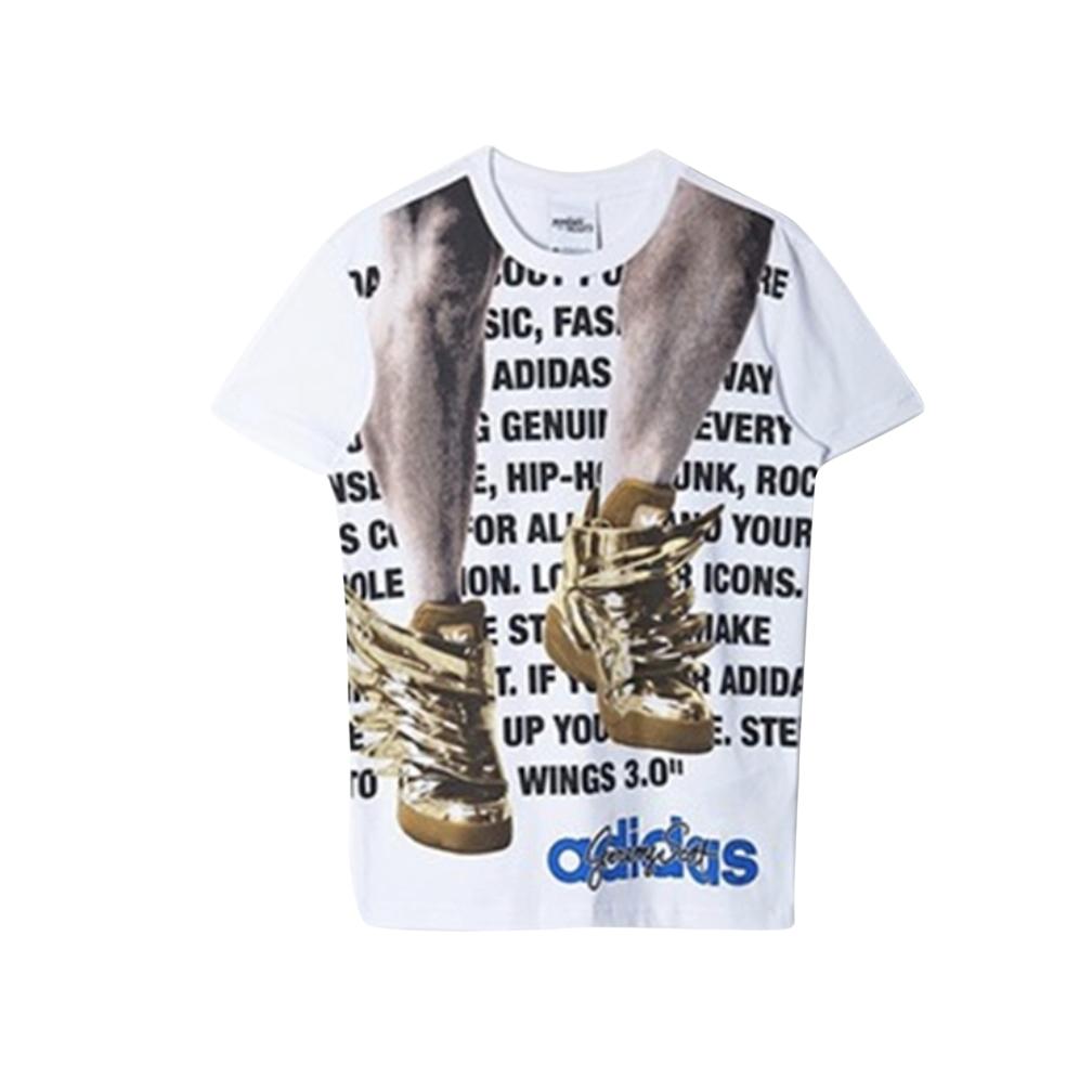 

Adidas Дышащая повседневная футболка с круглым вырезом и коротким рукавом для мужчин, белые топы S07149 L