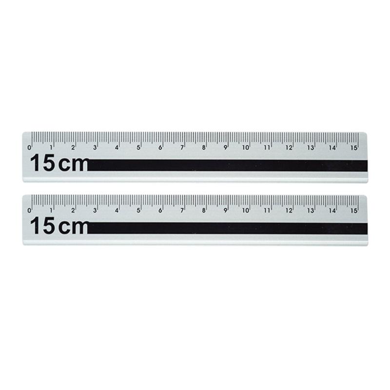 

15cm Aluminum Straight Ruler With Safety Rounded Corners Permanent Etched Lines For Accurate Layout Work Pack of 2