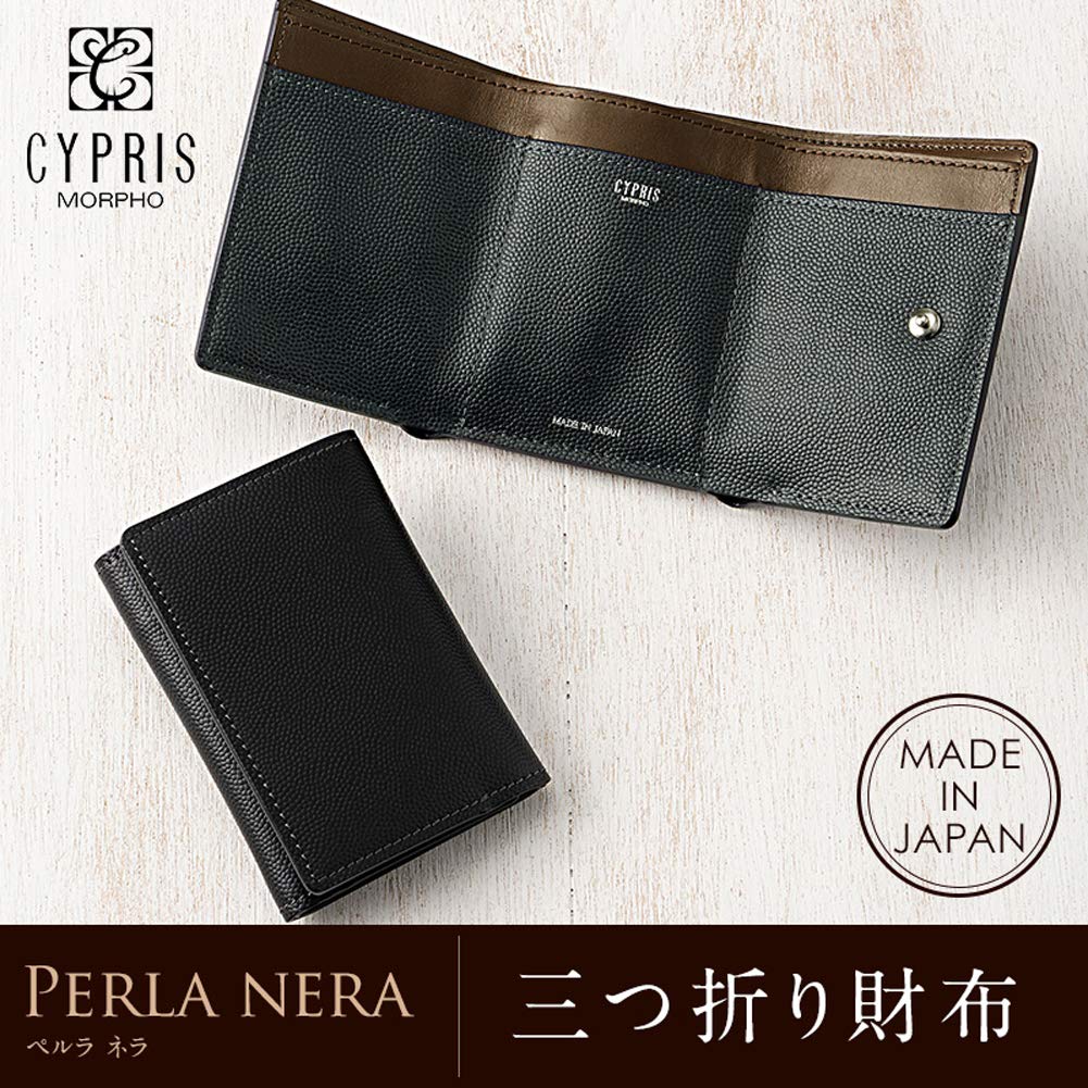 Cypris Perlanera Mini Compact Day Birthday Boyfriend Navy X 8422 Tri-fold Wallet, Wallet, Tri-fold Wallet, Leather, Men's Gift, Father's Gift, Gift,