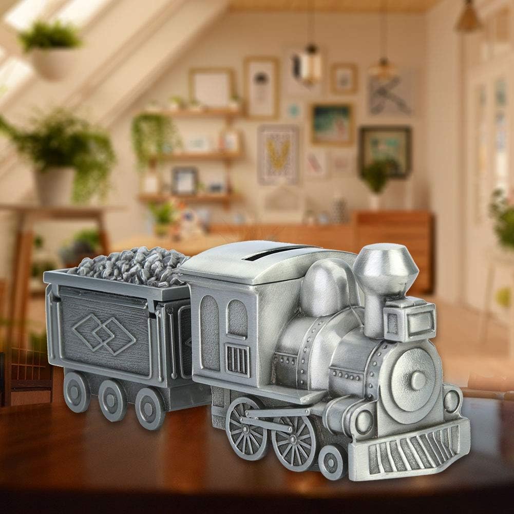 Money Saving Box Saving Bank 18.5x9x5.5cm Money Saving Bank Alloy Retro Train Model Saving Box Saving Train Saving Money Box for Table Decoration