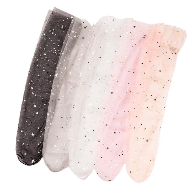 

Тонкие кружевные чулки до середины икры, сетчатые носки, прозрачные летние носки, носки 50cm белый