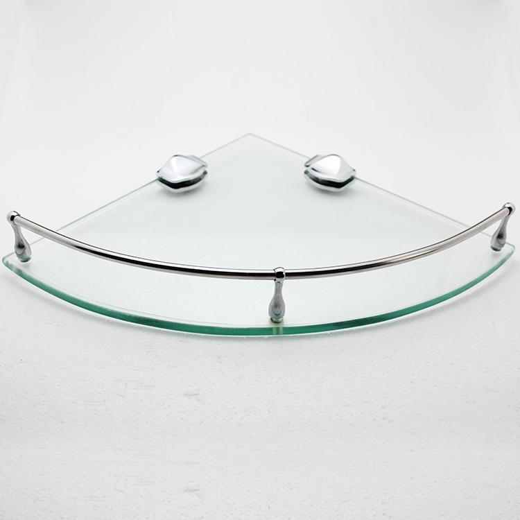 New Design Glass Shelf Bathroom Accessories Corner Tempered Glass Shelf Bathroom Triangle Shelves JQS-A41 чёрный