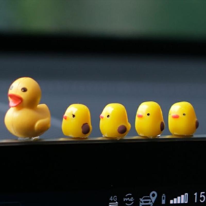 5Pcs Mini Cute Duckling Style Car Ornaments