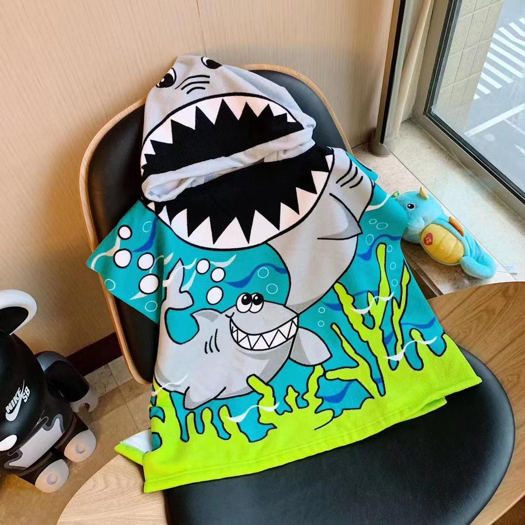 Adorable Cartoon Baby Bath Poncho - Soft, Skin-Friendly, Non-Shedding, Quick-Dry, Absorbent Towel