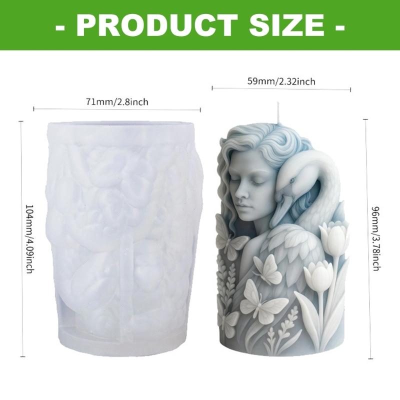 Sturdy Silicone Cygnus Girl Candle Mould for Creating Elegant Christmas Decorations and Gift