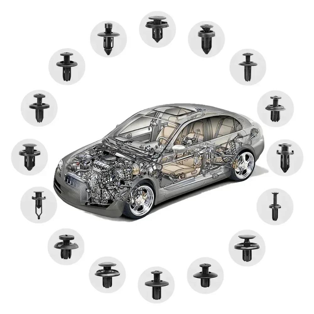620PCS Car Fastener Clips Bumper Retainer with 30 Tools Car Plastic Rivets Fasteners Push Retainer Kit Door Trim Panel Clips
