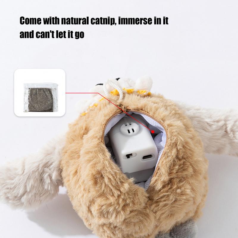 Interactive Cat Toys Plush Bird Active Cat Toys With Catnip USB Rechargeable Stimulating Pet Supplies For Kitten Home Travel