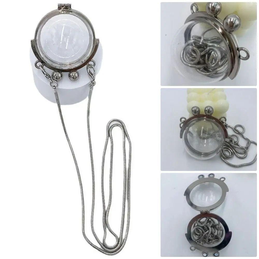 

Mini Jewelry Box Keychain Semi-circular Travel Bag Pendant Transparent Crystal Ball Bag Gifts прозорий