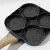 Medizinischer Stein-Omeletttopf mit vier Löchern, antihaftbeschichteter Haushaltstopf mit flachem Boden und Eierknödeltopf, Frühstücks-Ei-Burger-Bratpfanne