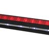 Universal Motorcycle Aluminum License Plate Frame w/LED Light Brake Tail Light, 7"×4"(OD) (Black-Red)