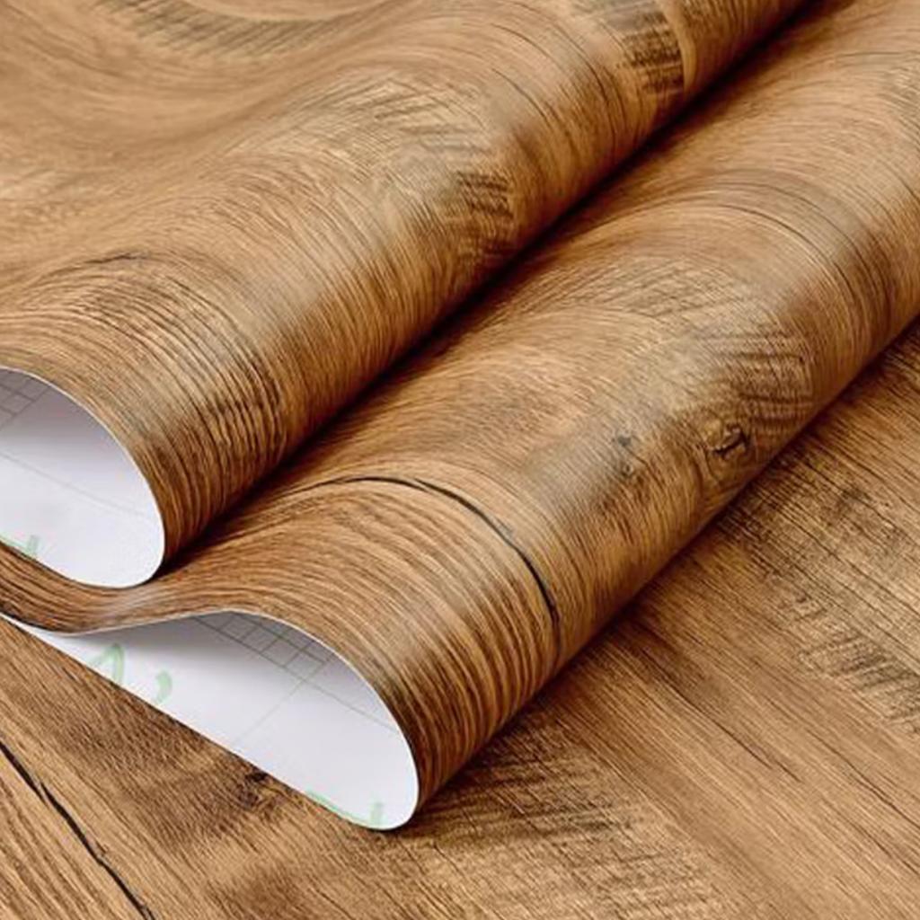 PVC Waterproof Self Adhesive Wallpaper Wall in Rolls Furniture Cabinets Vinyl Decorative Film Wood Grain Stickers For Home Decor