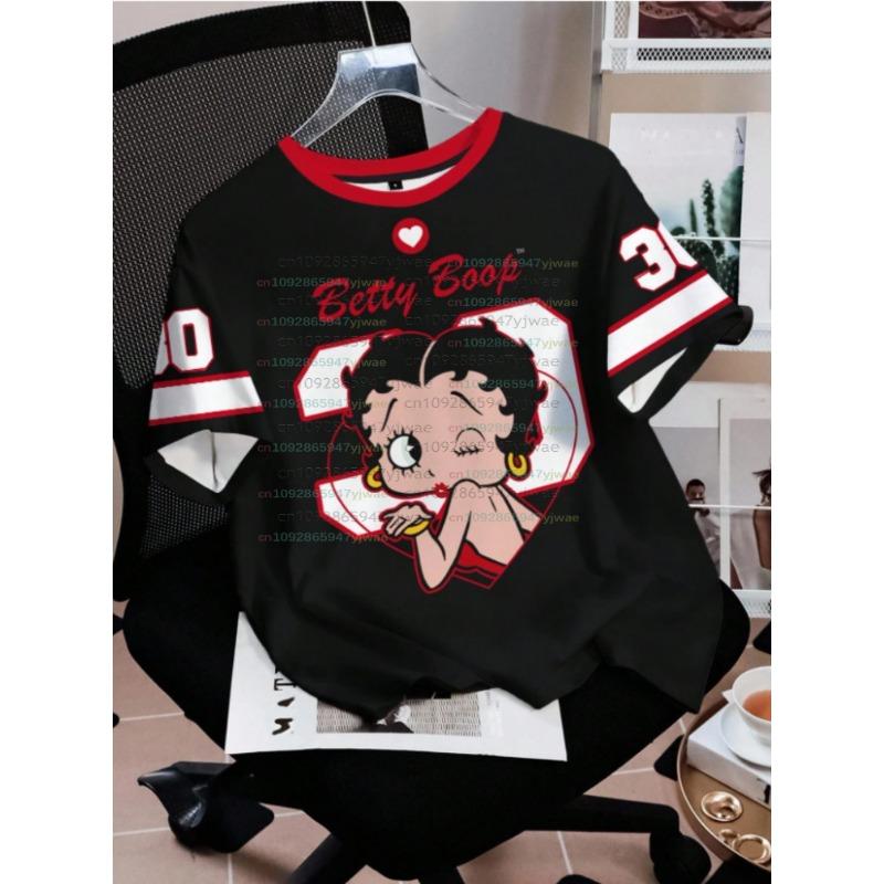 2026 Cartoon duck Betty Boop  Print men Women's Short Sleeve