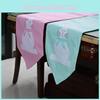Adorable Pink And Blue Easter Bunny Table Runner Beautiful Fabric Table Decoration