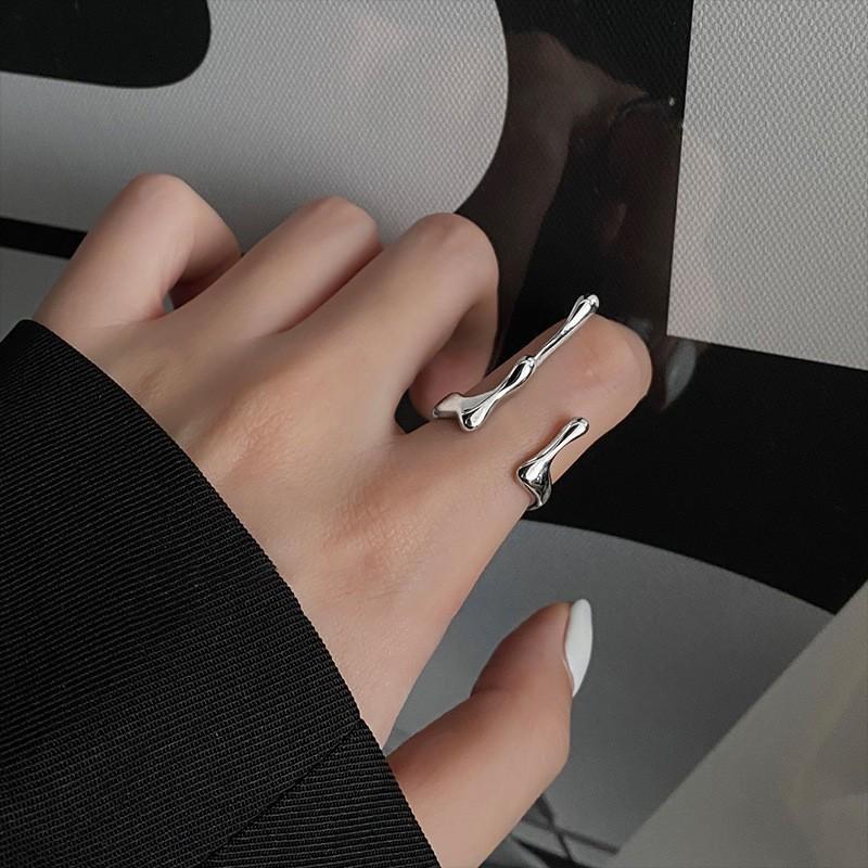 Zircon Black Sophisticated Ring For Women Unique Adjustable Style Geometric
