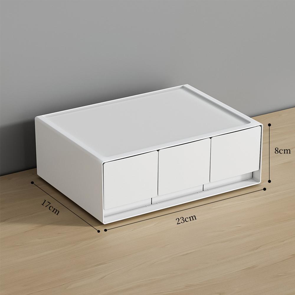 1/2/3-Schichtige Desktop-Schubladen-Aufbewahrungsbox Stapelbare Aufbewahrungsschubladen Schreibtischzubehör Kosmetik-Organizer Kleinkram-Halter für Zuhause