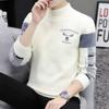 Winter KPOP Fashion Style Harajuku Slim Fit Tops Loose Casual All Match Knitwear Half High Collar Insert Long Sleeve Sweaters