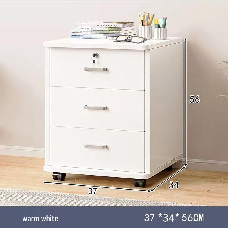 Office Desk with Movable Under-Storage and File Cabinets